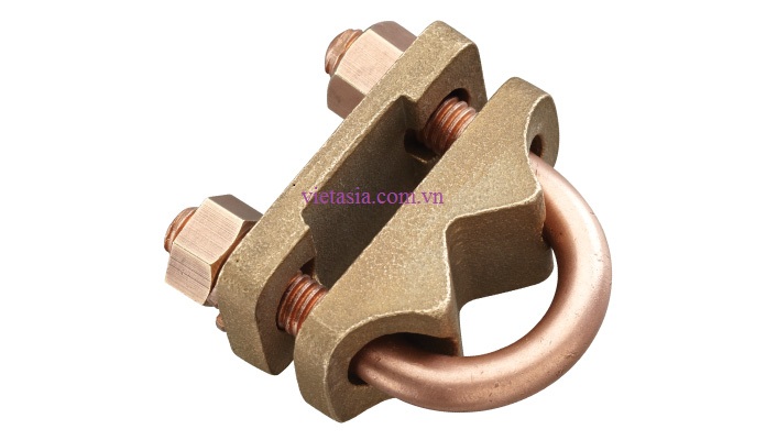 Kẹp U giữa cọc tiếp địa và băng đồng 25x3mm